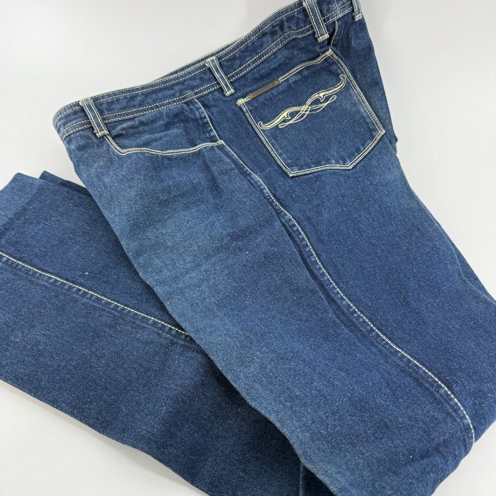 Vintage Jordache Dark Wash Denim Jeans Horse Women Size 31 Western Cowgirl Retro